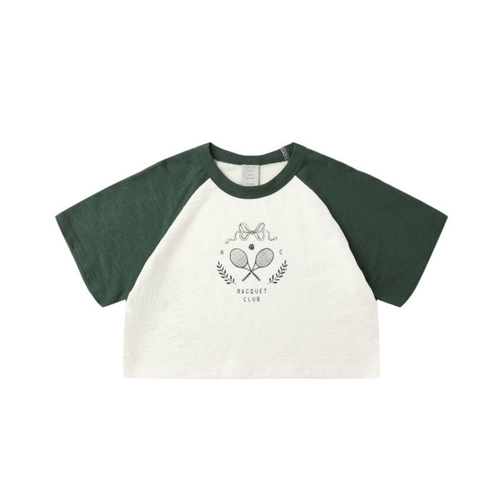 Rylee & Cru Girls  Raglan Crop Tee, Ivory